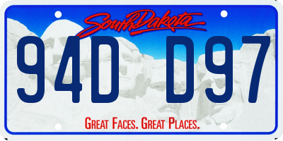 SD license plate 94DD97