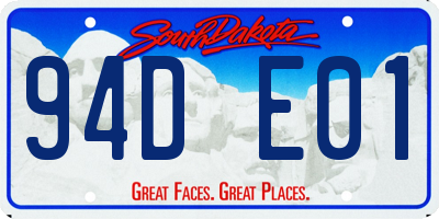 SD license plate 94DE01