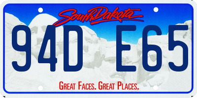 SD license plate 94DE65