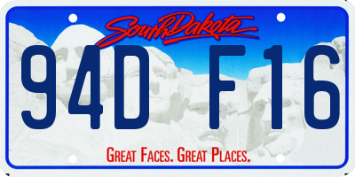 SD license plate 94DF16
