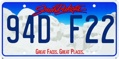 SD license plate 94DF22