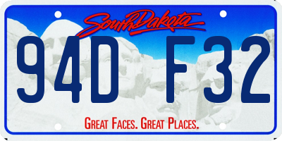 SD license plate 94DF32