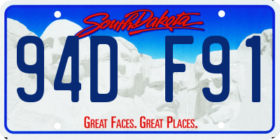 SD license plate 94DF91