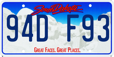 SD license plate 94DF93