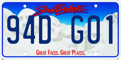 SD license plate 94DG01