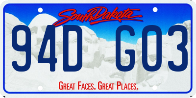 SD license plate 94DG03