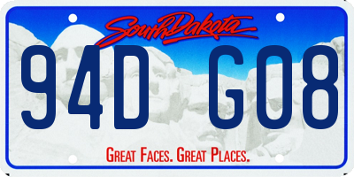SD license plate 94DG08