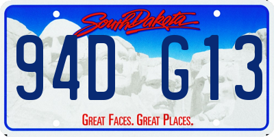 SD license plate 94DG13