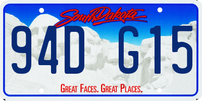 SD license plate 94DG15