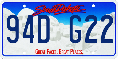 SD license plate 94DG22