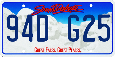 SD license plate 94DG25