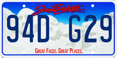 SD license plate 94DG29