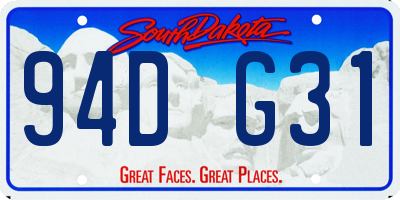 SD license plate 94DG31