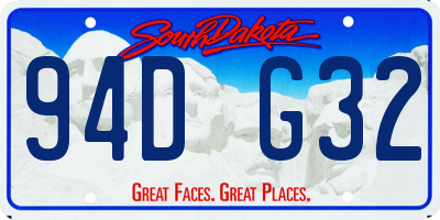 SD license plate 94DG32