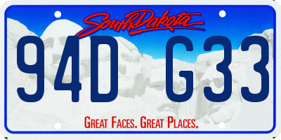 SD license plate 94DG33