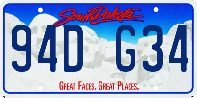SD license plate 94DG34