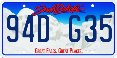 SD license plate 94DG35