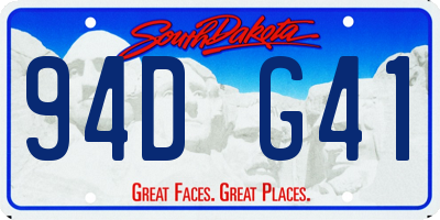 SD license plate 94DG41