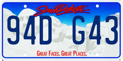 SD license plate 94DG43