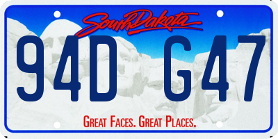 SD license plate 94DG47