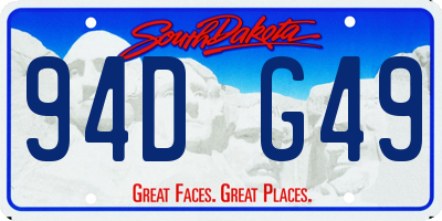 SD license plate 94DG49