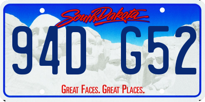 SD license plate 94DG52