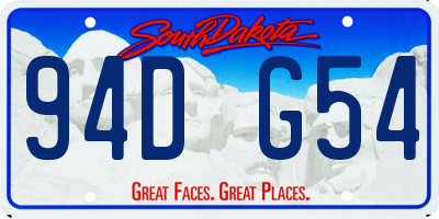 SD license plate 94DG54