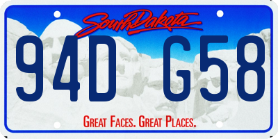 SD license plate 94DG58