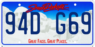 SD license plate 94DG69