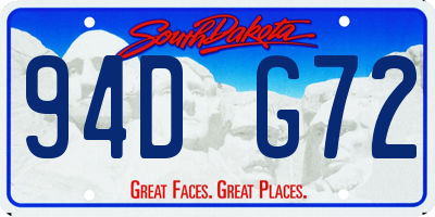 SD license plate 94DG72
