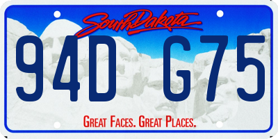 SD license plate 94DG75