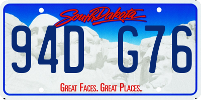 SD license plate 94DG76