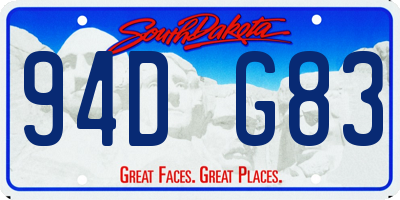 SD license plate 94DG83