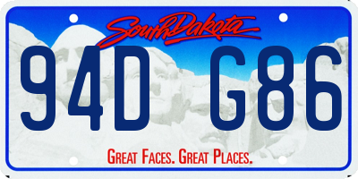 SD license plate 94DG86