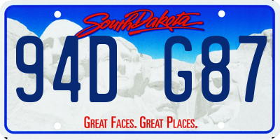 SD license plate 94DG87