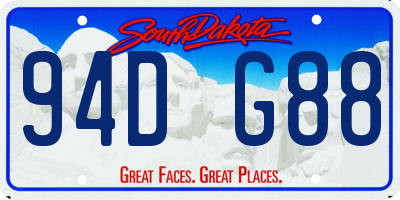 SD license plate 94DG88