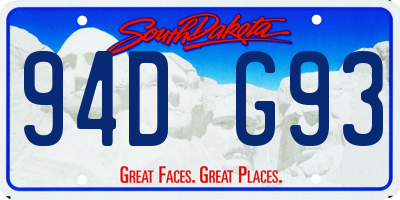SD license plate 94DG93