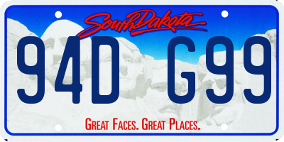 SD license plate 94DG99