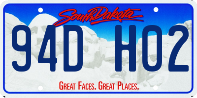 SD license plate 94DH02