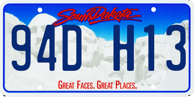 SD license plate 94DH13