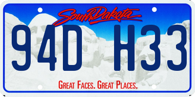 SD license plate 94DH33