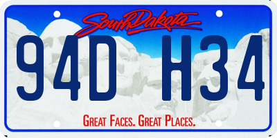 SD license plate 94DH34