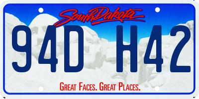 SD license plate 94DH42