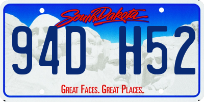 SD license plate 94DH52