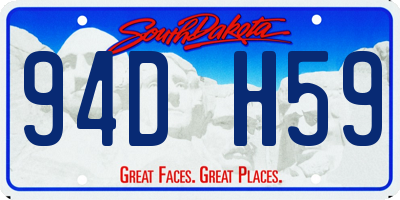 SD license plate 94DH59