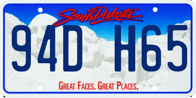 SD license plate 94DH65