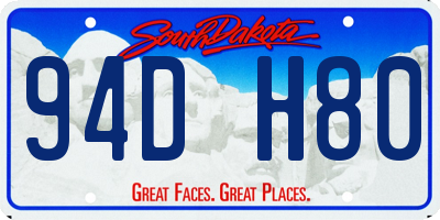 SD license plate 94DH80