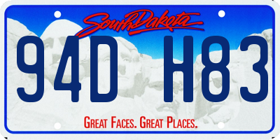 SD license plate 94DH83