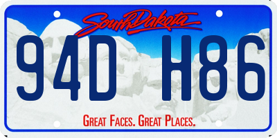 SD license plate 94DH86