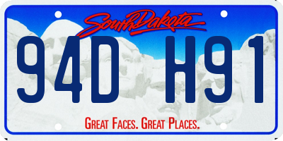 SD license plate 94DH91